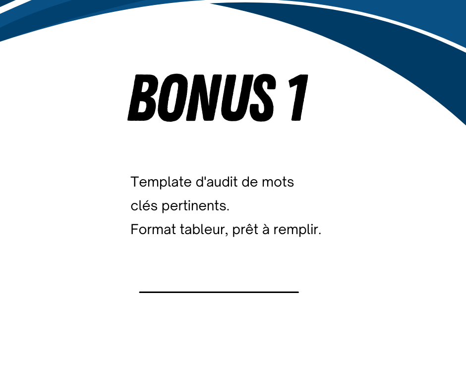 template de mots clés en bonus