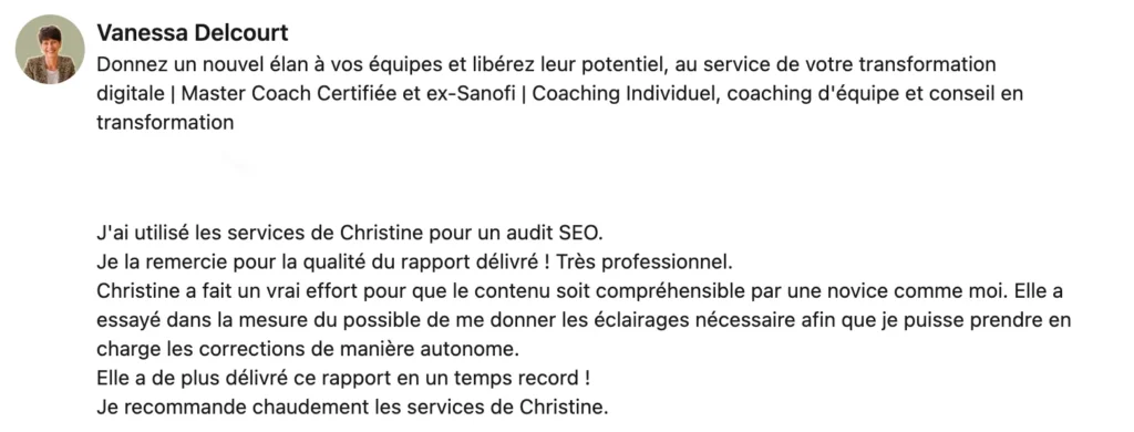 avis client sur le programme audit SEO